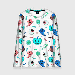 Мужской лонгслив Halloween light blue pumpkin