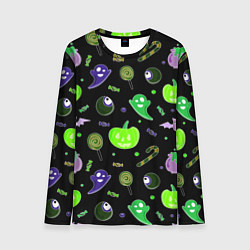 Мужской лонгслив Halloween black pumpkin pattern