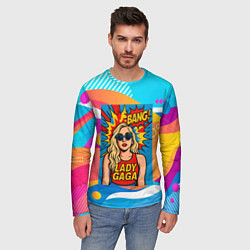 Лонгслив мужской Леди Гага в стиле комиксов, цвет: 3D-принт — фото 2