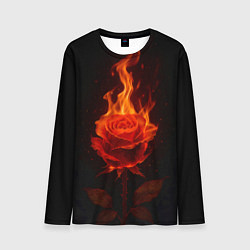 Лонгслив мужской Flaming rose, цвет: 3D-принт