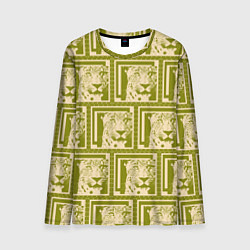 Лонгслив мужской Леопард в оливковом, цвет: 3D-принт
