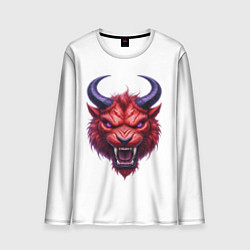 Лонгслив мужской Голова злого красного существа с фиолетовыми глаза, цвет: 3D-принт