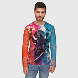 Лонгслив мужской Призрачный самурай - краски, цвет: 3D-принт — фото 2