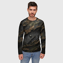 Лонгслив мужской Камуфляжная ткань на металле, цвет: 3D-принт — фото 2