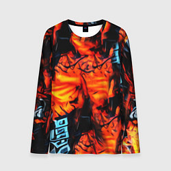 Лонгслив мужской Абстрактная текстура рыжего пламени, цвет: 3D-принт