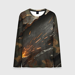 Лонгслив мужской Искры метала под камуфляжем, цвет: 3D-принт