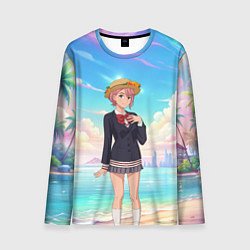 Мужской лонгслив Дандадан Сиратори Айра на берегу моря