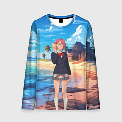 Мужской лонгслив Дандадан Сиратори Айра с ракушкой в руках