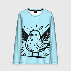 Лонгслив мужской Чайка в стиле скетча, цвет: 3D-принт