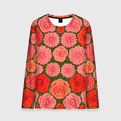 Лонгслив мужской Цветочная поляна паттерн, цвет: 3D-принт