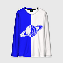 Мужской лонгслив Сатурн сине-белый