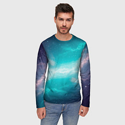 Лонгслив мужской Галактическое сияние небес, цвет: 3D-принт — фото 2