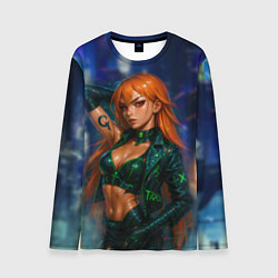 Мужской лонгслив Нами киберпанк реализм