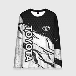 Лонгслив мужской Toyota - черный и белый, цвет: 3D-принт