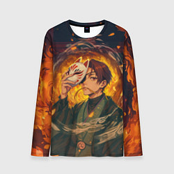 Лонгслив мужской Хаято Суо - Ветролом, цвет: 3D-принт