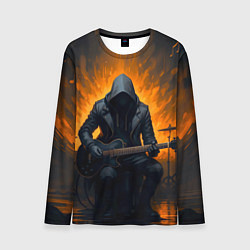 Мужской лонгслив Гитарист играющий в пламени