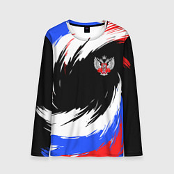 Лонгслив мужской Федерация бокса РФ - краска, цвет: 3D-принт