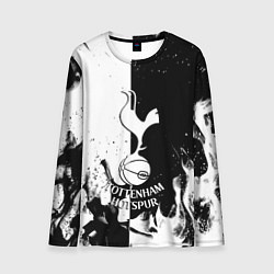 Лонгслив мужской Тоттенхэм черно белый огонь, цвет: 3D-принт