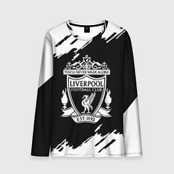 Лонгслив мужской Liverpool белые краски штрихи, цвет: 3D-принт
