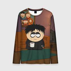 Лонгслив мужской Эрик Картман гот с кофе, цвет: 3D-принт