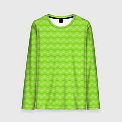Лонгслив мужской Зеленый неоновый узор арт деко, цвет: 3D-принт