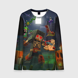 Мужской лонгслив Майнкрафт - темная ночь