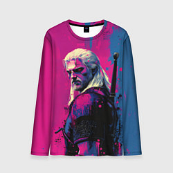 Мужской лонгслив Ведьмак стоит боком