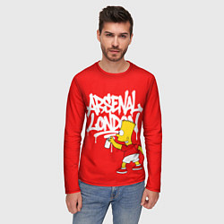 Лонгслив мужской Граффити Арсенал и Барт Симпсон, цвет: 3D-принт — фото 2