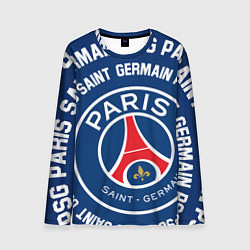 Мужской лонгслив ПСЖ надписи по кругу