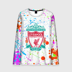 Лонгслив мужской Ливерпуль неоновые брызги красок, цвет: 3D-принт
