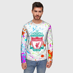 Лонгслив мужской Ливерпуль неоновые брызги красок, цвет: 3D-принт — фото 2