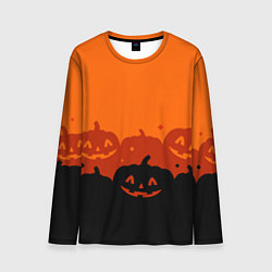 Лонгслив мужской Хэллоуин счастливые тыквы, цвет: 3D-принт