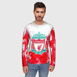 Лонгслив мужской Liverpool розовый огонь, цвет: 3D-принт — фото 2