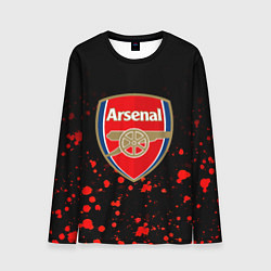 Мужской лонгслив Арсенал красные краски всплеск