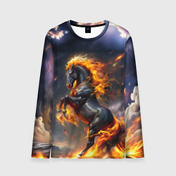 Лонгслив мужской Огнегривый скакун, цвет: 3D-принт