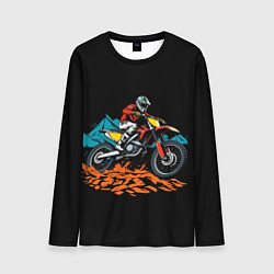 Лонгслив мужской Motocross and mountains, цвет: 3D-принт