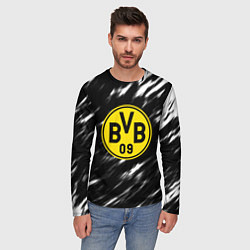 Лонгслив мужской Borussia штрихи красок текстура, цвет: 3D-принт — фото 2