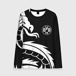 Лонгслив мужской Borussia дракон белый, цвет: 3D-принт