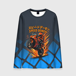 Лонгслив мужской Speed demon байкер, цвет: 3D-принт