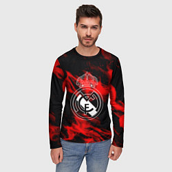 Лонгслив мужской Real Madrid красный огонь, цвет: 3D-принт — фото 2
