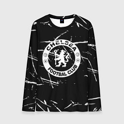 Лонгслив мужской Челси штрихи красок белые, цвет: 3D-принт