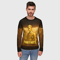 Лонгслив мужской Fortnite золотой Мидас, цвет: 3D-принт — фото 2