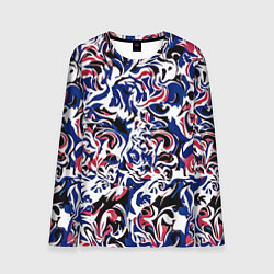 Мужской лонгслив Абстрактный паттерн бело-сине-красный