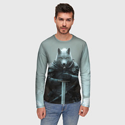 Лонгслив мужской Волк и меч, цвет: 3D-принт — фото 2