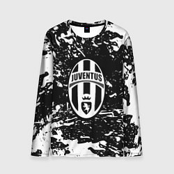 Мужской лонгслив Ювентус белые штрихи красок