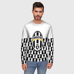 Лонгслив мужской Juventus болельщики паттерн, цвет: 3D-принт — фото 2