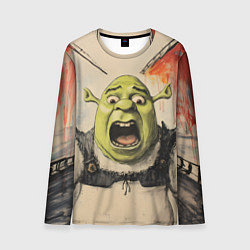Лонгслив мужской Шрек в панике, цвет: 3D-принт