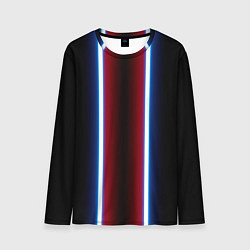 Лонгслив мужской Color white blue red neon, цвет: 3D-принт