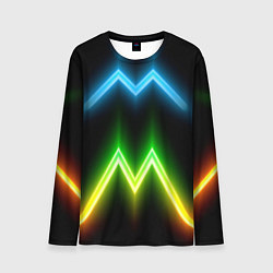 Лонгслив мужской Neon multicolored lines, цвет: 3D-принт