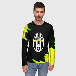 Лонгслив мужской Ювентус кислотные краски лого, цвет: 3D-принт — фото 2